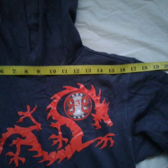 Men's med. Adidas black hoodie with red dragon 88 on it. - Picture 8 of 11